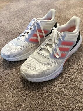 Adidas Ultrabounce Running Shoes Men’s Size 11 White And Solar Red